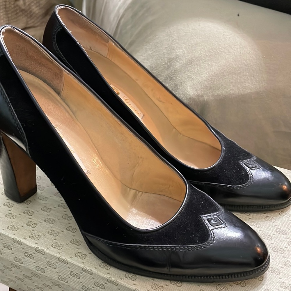 Vintage Black Gucci mules